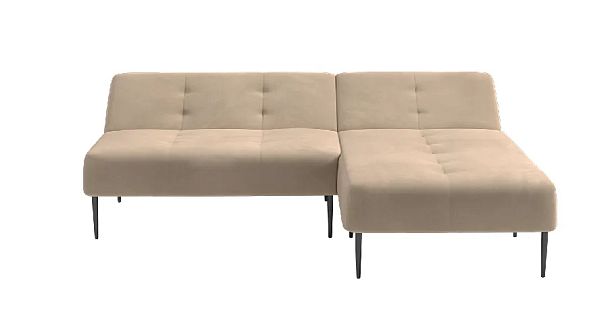 Monaco диван-кровать с шезлонгом, без подлокотников, бархат бежевый 5 - Вид 3