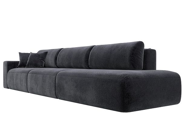 Диван прямой Лига-036 НПБ Модерн Лонг подлокотник слева Велюр серый - Вид 3