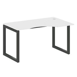 Metal System Quattro Стол криволинейный правый на О-образном м/к 50БО.СА-2 (R) Белый/Антрацит металл 1400*900*750 - Фото предпросмотра