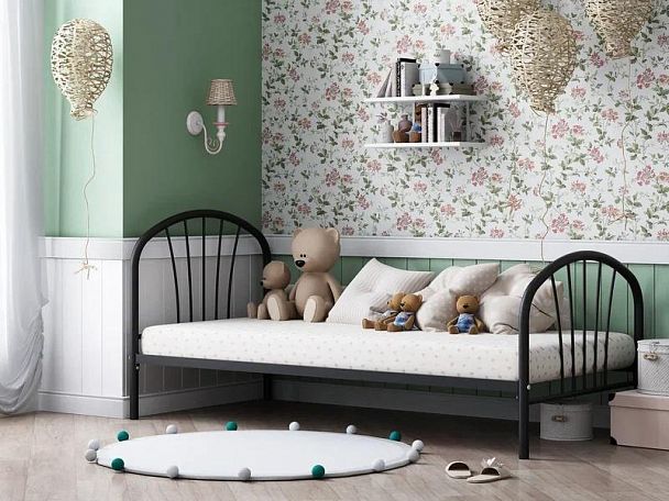 Кровать односпальная "Эвора" черный - Вид 1