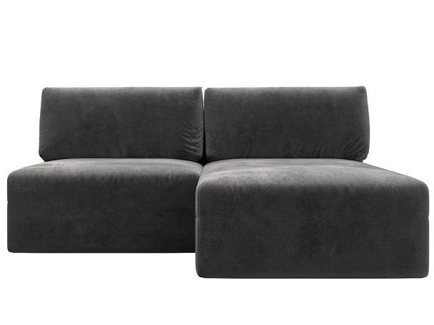 Диван угловой модульный Лига-060 НПБ угол универсальный Велюр серый - Вид 1