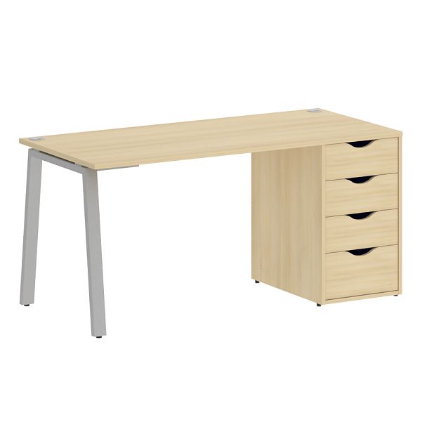 Home Office Стол письменный VR.SP-3-158.4.A Акация/Серый металл 1580*720*750 - Вид 1