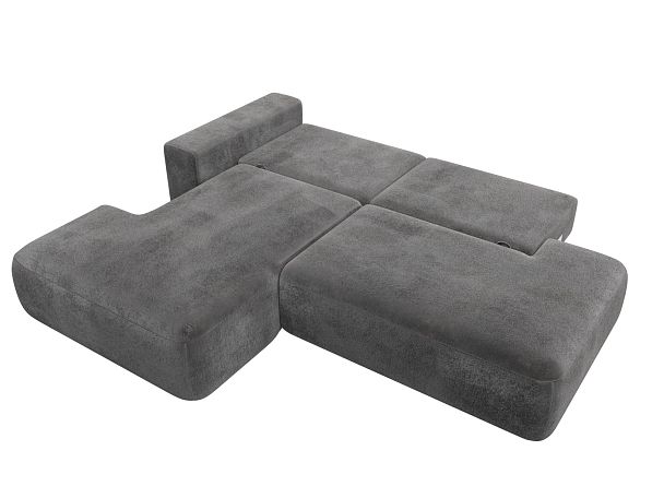 Диван угловой Лига-036 НПБ Модерн левый угол Велюр серый - Вид 9