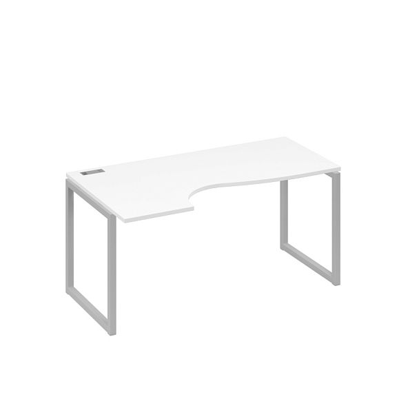Стол эргономичный левый "Классика" на металлокаркасе QUATTRO A4 А4 Б4 045 БП белый премиум / металлокаркас серый - Вид 1