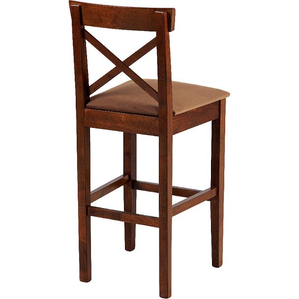 Комплект деревянных полубарных стульев с мягким сиденьем Бергольф Темный орех/Коричневый велюр, 4 шт. - Вид 4