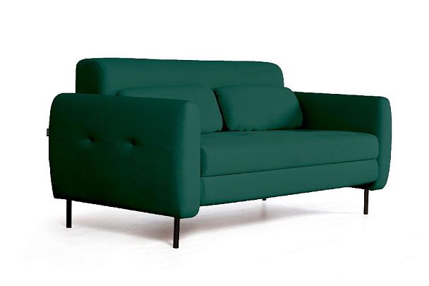 Siena диван-кровать прямой с подлокотниками, бархат зеленый 19 - Вид 1