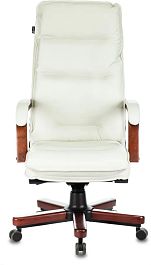 Кресло руководителя Бюрократ T-9927Walnut слоновая кость кожа крестов. металл/дерево - Фото предпросмотра