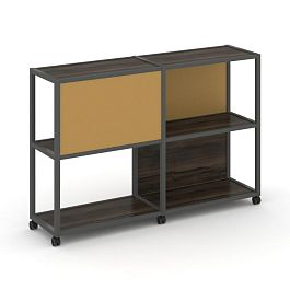 Shelf Mobile Стеллаж 3 уровня 2 секции VR.LT-STK-313.10 Дуб Мали/Металл Антрацит/W-31 1970*400*1046 - Фото предпросмотра