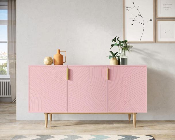 Комод с тремя дверками Line LN02/GR1/pink - Вид 5