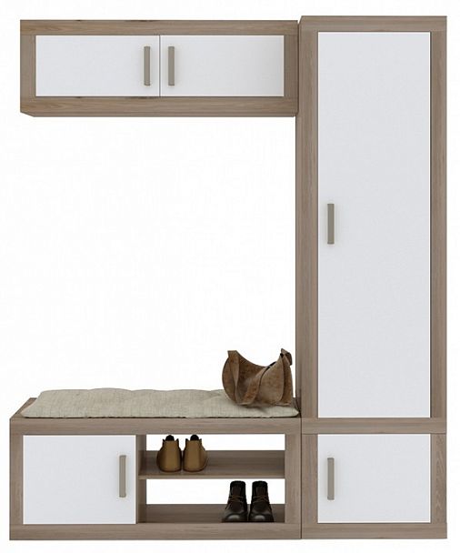 Стенка для прихожей Toivo ТОЙ-ПР 13 Белый/Нельсон - Вид 1