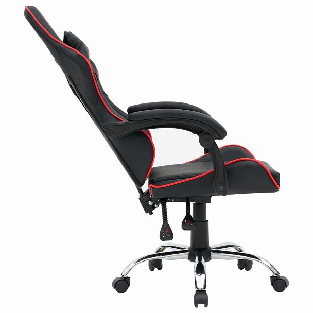 Кресло компьютерное CROMEX "Joker GM-125", две подушки, экокожа, черное/красное, 532954 - Вид 10