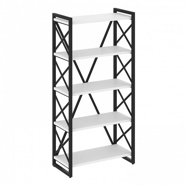 Стеллаж на опорах "Loft" VR.L-MST.O-5.8 белый бриллиант/черный - Вид 1