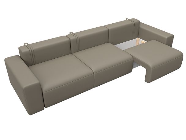 Диван прямой Лига-036 НПБ Классик Лонг Экокожа бежевый - Вид 7