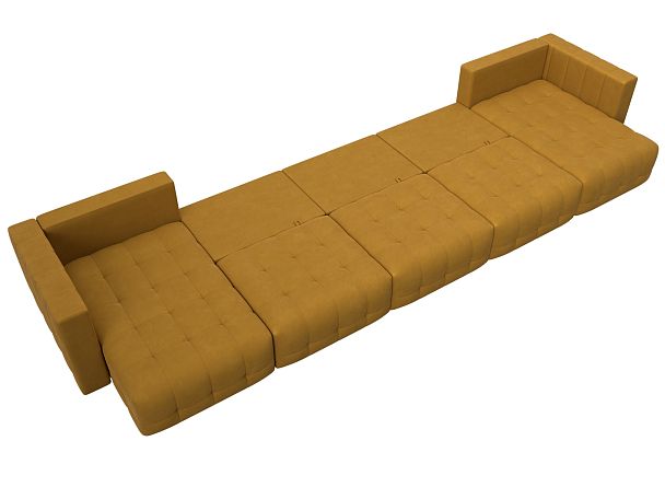 Диван П-образный Лига-052 НПБ МегаЛонг Велюр желтый - Вид 10