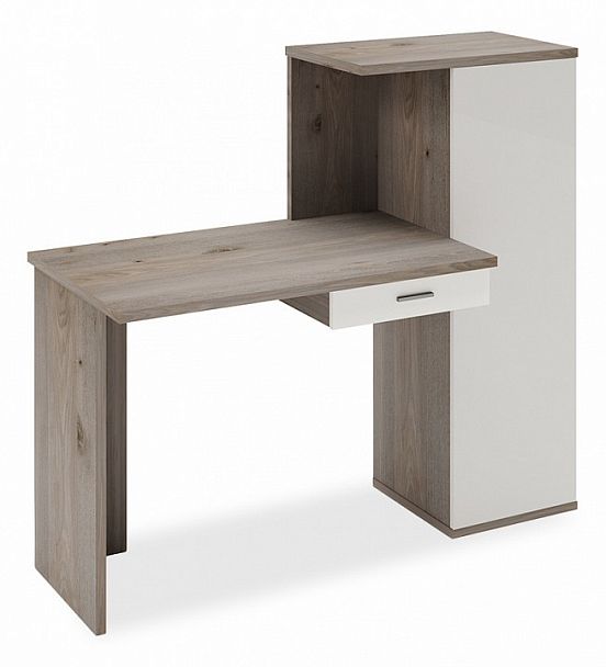 Стол письменный Домино Lite СКЛ-ПРЯМ100+ШК Белый/Нельсон - Вид 1