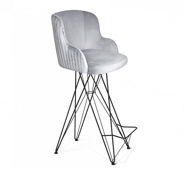 Стул барный Sheffilton SHT-ST39-1/S66 серое облако/черный муар - Вид 2