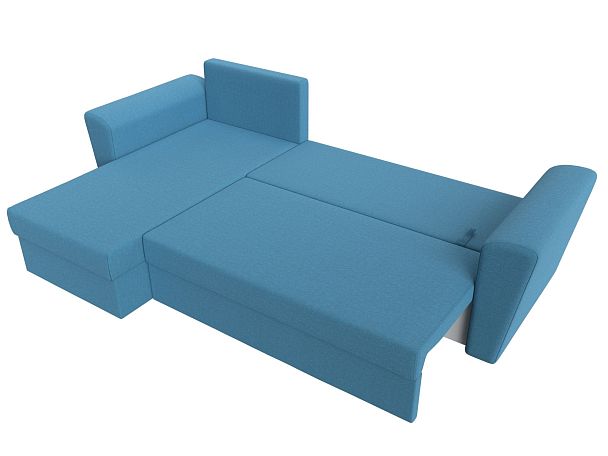 Диван угловой Амстердам Лайт левый угол Рогожка голубой - Вид 8
