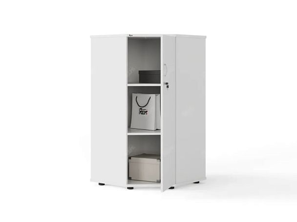 UNITY PШ-80 БЕЛЫЙ Угловой шкаф закрытый 620х620х1208 - Вид 2