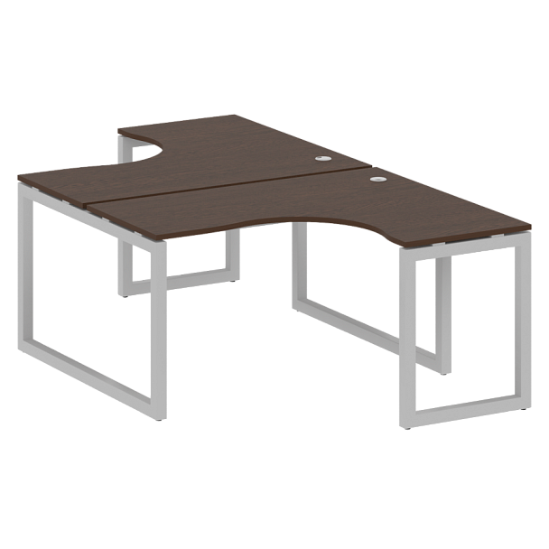 Metal System Quattro Р. ст. криволинейная на О-образном м/к 50БО.РАС-СА-2.3 Венге/Серый металл 1400*2435*750 - Вид 1