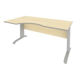 Riva Metal-L Стол криволинейный левый ПЛ.СА-1 (L) Клён металлик/Тёмно-серый металл 1600*900*750 - Фото предпросмотра
