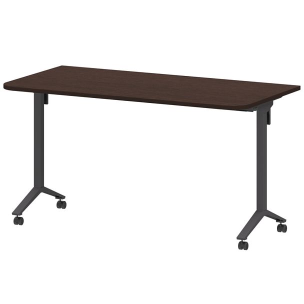 Стол мобильный складной радиусный МБ22-140.70Р Дуб венге/Антрацит 1400x700x750 Моби - Вид 1