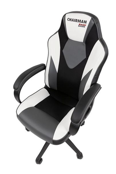 Кресло Chairman game 17 Россия экокожа черный/серый/белый - Вид 9