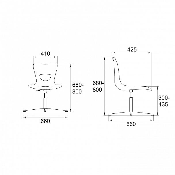 Стул  PLUTO Swivel FIRE, красный - Вид 3