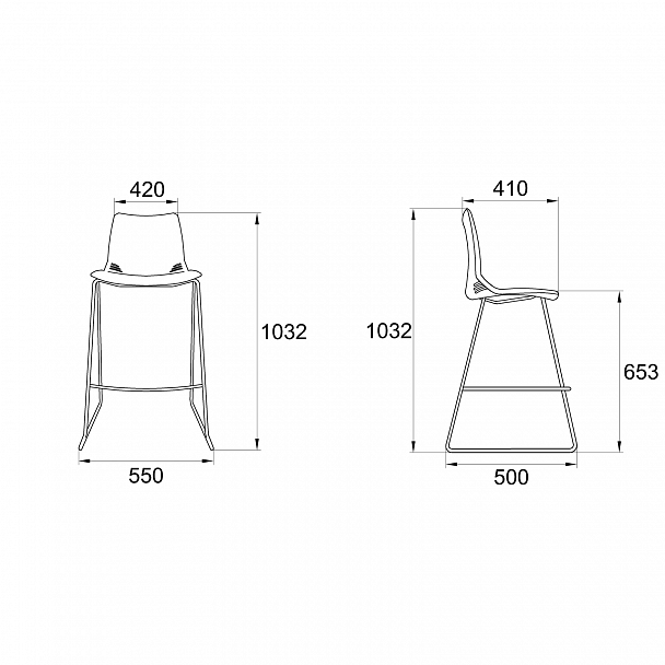 Стул Race (Пруток Барный) каркас Хром, салатовый - Вид 6