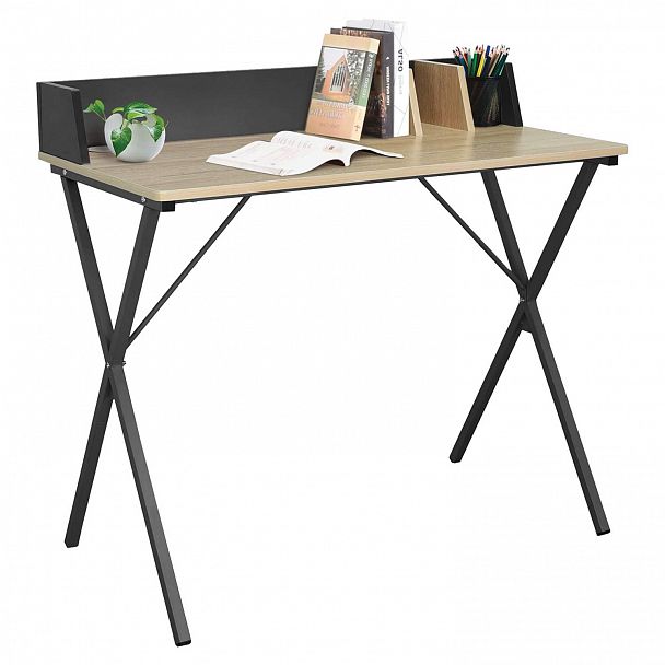 Стол на металлокаркасе BRABIX "LOFT CD-007", 800х500х840 мм, органайзер, комбинированный, 641227 - Вид 11