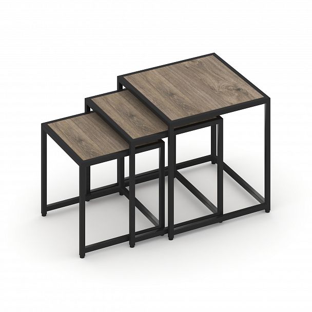 Стол журнальный "Loft" VR.L-SJK-45 Тиквуд Темный/Черный - Вид 3