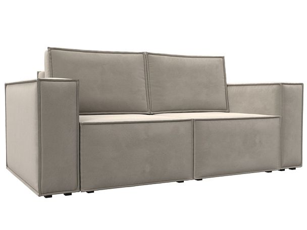 Диван прямой Куба мини Микровельвет бежевый - Вид 1