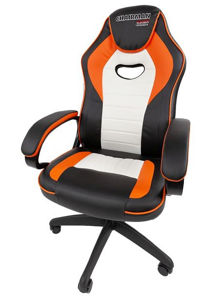 Кресло Chairman game 16 Россия экокожа черный/оранжевый/белый - Вид 13