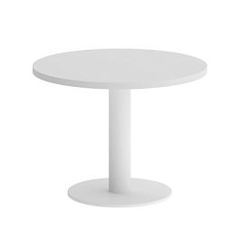 Home Office Стол журнальный круглый VR.SP-5-60.1G Белый/Белый металл 600*600*450 - Фото предпросмотра