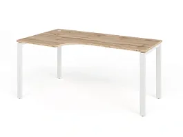 TANDEM RTD076-MK-160L-V Стол угловой на металлокаркасе левый 1600х900х750 Вотан/Белый - Фото предпросмотра