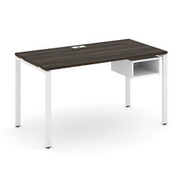 Concept Стол рабочий с подвесной тумбой с 1 открытой нишей CN.SP-103 Дуб Мали/Белый Бриллиант/Металл Белый 1380*720*750 - Фото предпросмотра