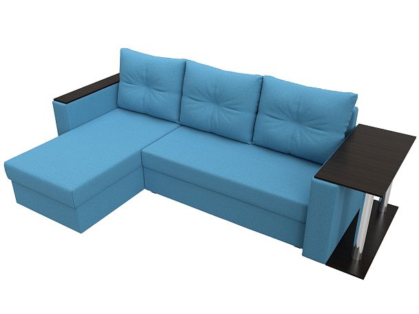 Диван угловой Атланта Лайт левый угол Рогожка голубой - Вид 6