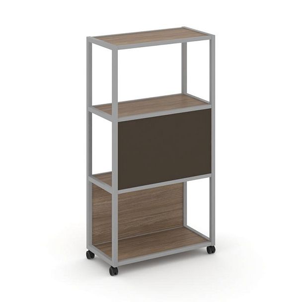 Shelf Mobile Стеллаж 4 уровня 1 секция VR.LT-STK-403.06 Дуб Аризона/Металл Серый/W-25 600*400*1523 - Вид 1