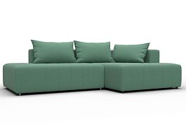 Диван угловой Лига-103 НПБ угол правый Рогожка зеленый - Фото предпросмотра