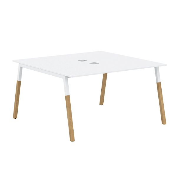 Стол FWST 1313 Белый премиум/Белый-Бук 1380х1370х733 FORTA - Вид 1