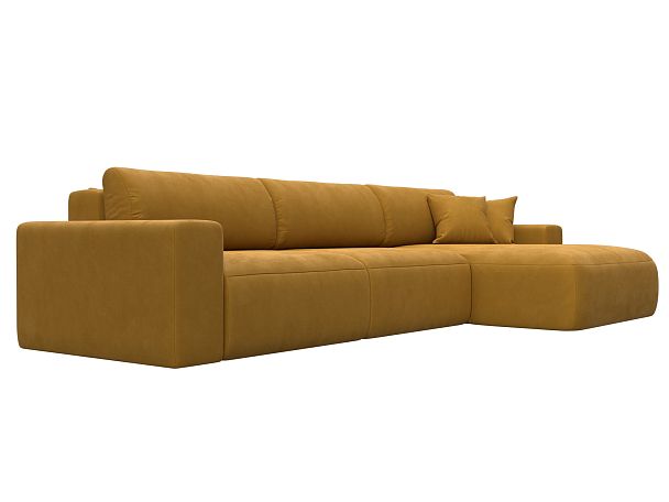 Диван угловой Лига-036 НПБ Классик Лонг правый угол Велюр желтый - Вид 3