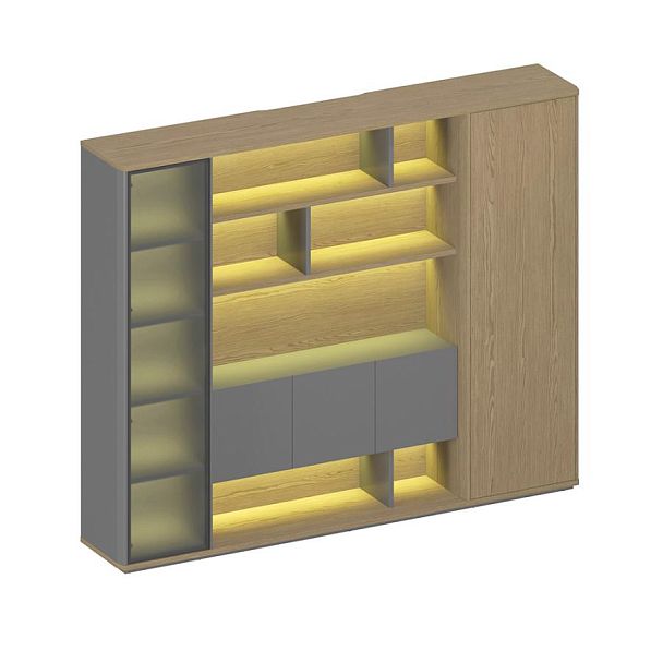 Шкаф комбинированный ION правый с подсветкой ИН 331 ГР - Вид 1