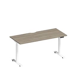 Стол письменный на электроприводе с вырезом Elevo А2 БГ 004.2 ВЛ вяз либерти/ белый гладкий - Фото предпросмотра