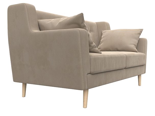 Прямой диван Брайтон 2 (полностью велюр бежевый) - Вид 3