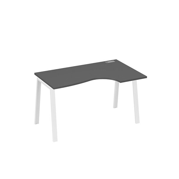 Стол эргономичный правый "Классика" на металлокаркасе TRE A4 А4 Б3 044 БП антрацит премиум / металлокаркас белый - Вид 1