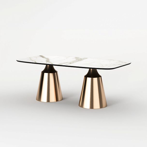 Стол овальный Lucas 200, керамика матовая, белая - Вид 2