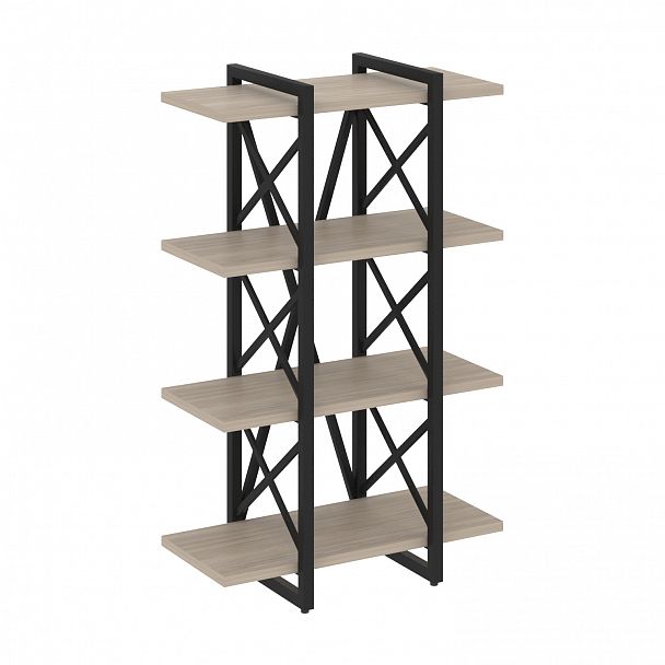 Стеллаж на опорах "Loft" VR.L-MST.O-4.4V дуб аттик/черный - Вид 1