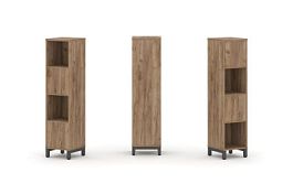 Стайл Проджект Набор стеллажа 2-х сторон., 4 яр. SN.NSD-411 Дуб Табак/Металл Антрацит 387*400*1615 - Фото предпросмотра