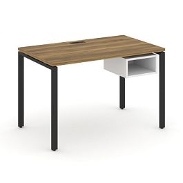 Concept Стол рабочий с подвесной тумбой с 1 открытой нишей CN.SP-102 Сандал Янтарный/Белый Бриллиант/Металл Черный 1180*720*750 - Фото предпросмотра