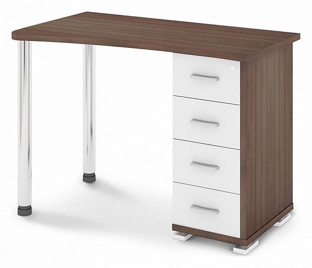 Стол письменный СКМ-50 Белый/Шамони левый - Вид 1
