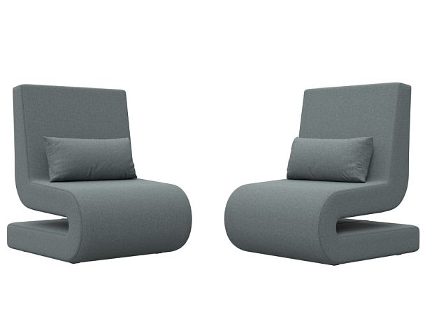 Кресло Волна (2 шт.) Рогожка серый - Вид 1